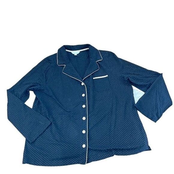 Soma Black Polka Dot Long Sleeve Pajama Top Size XL - Picture 1 of 3